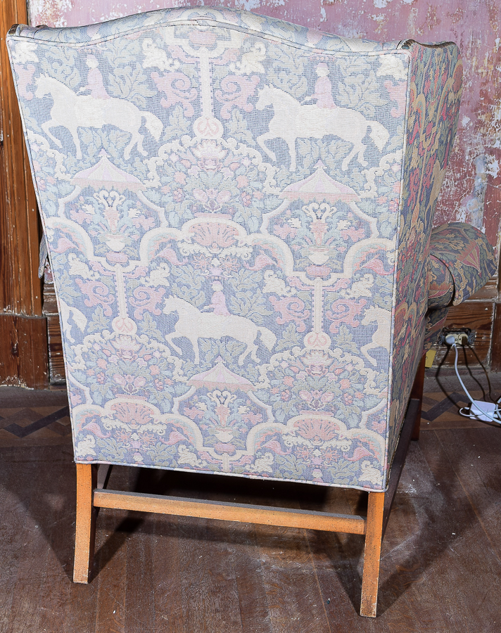 Vintage Equestrian Printed Armchair