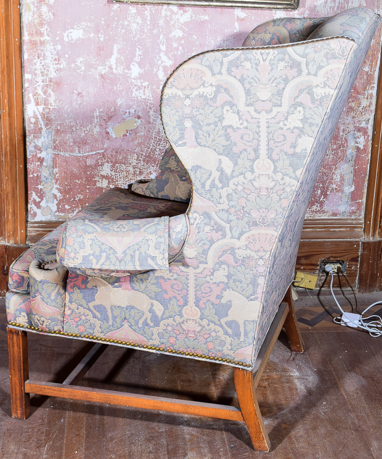 Vintage Equestrian Printed Armchair