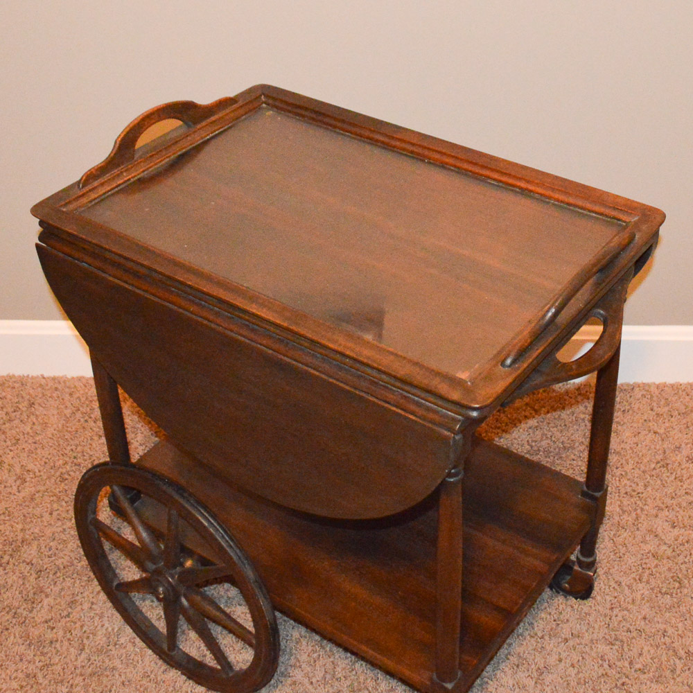 Early 20th Century Mahogany Tea Cart