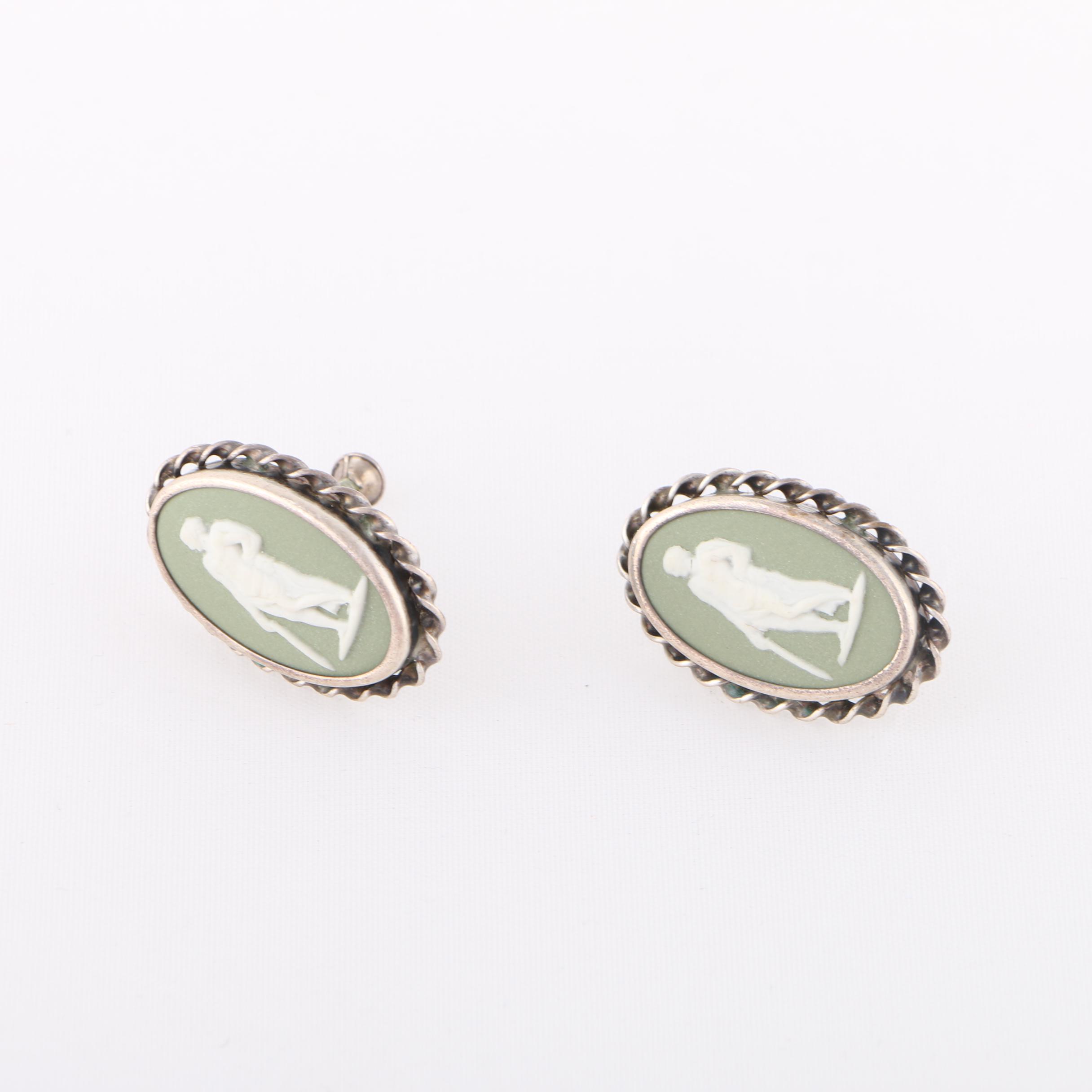 Sterling Silver Jewelry Featuring Silver Wedgwood Cameo Earrings