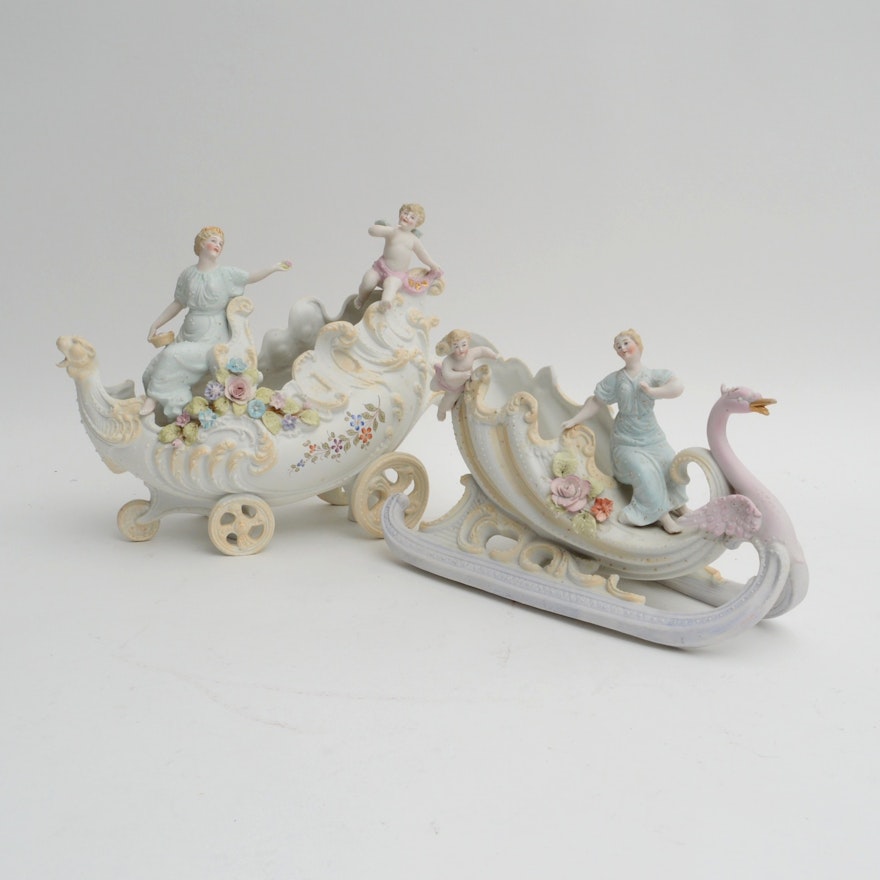 Porcelain Bisque Hand Painted Figurines