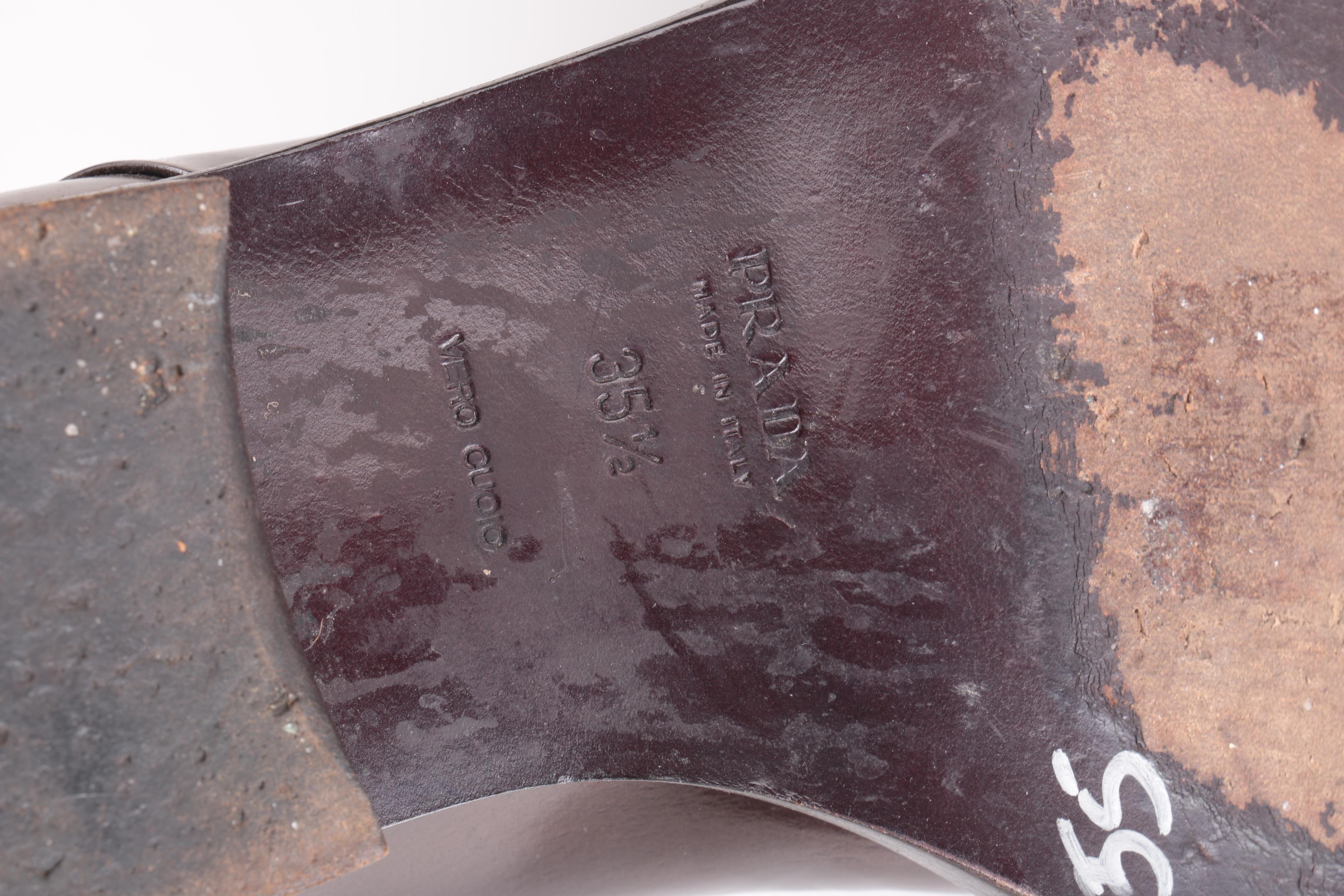 Prada Brown Leather Riding Boots