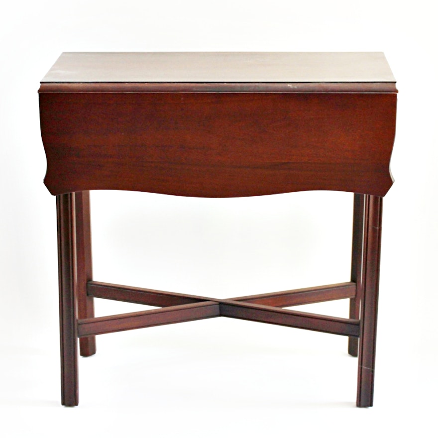 Chinese Chippendale Style Drop-Leaf Side Table