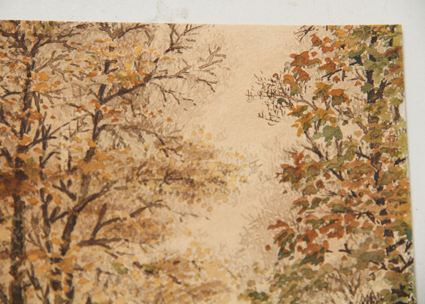 W. Freelto Watercolor Painting on Paperboard "Autumn, Near Strawberry Hill"