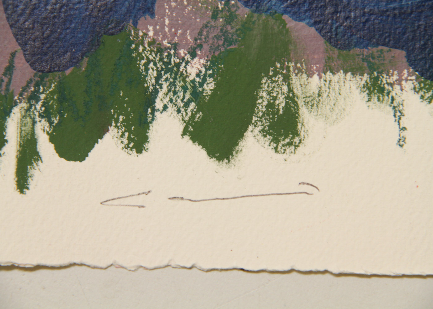 Robert Canete Crayon and Oil Painting on Paper "Poppies"