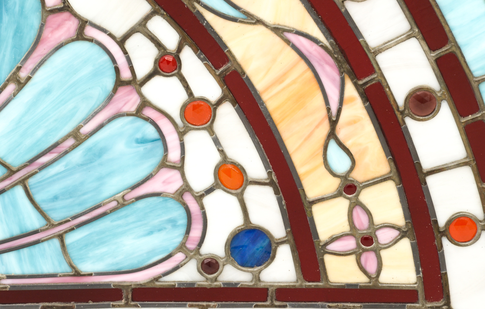 Half-Round Stained Glass Window Panel