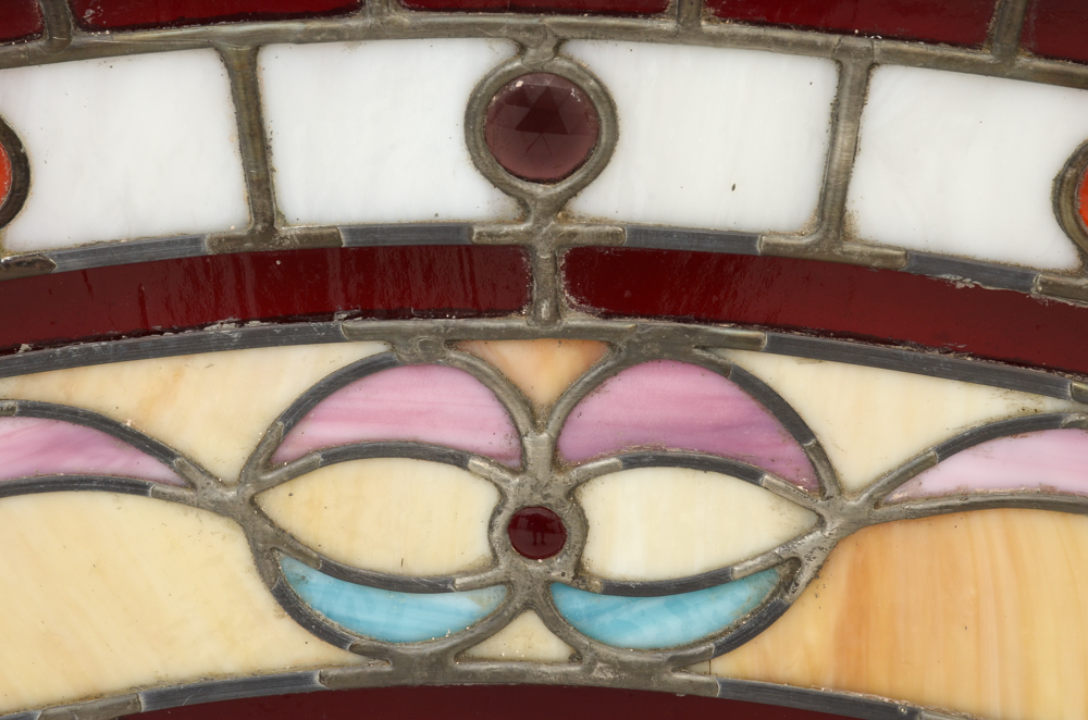 Half-Round Stained Glass Window Panel
