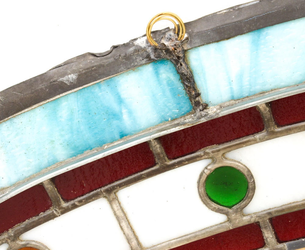 Half-Round Stained Glass Window Panel