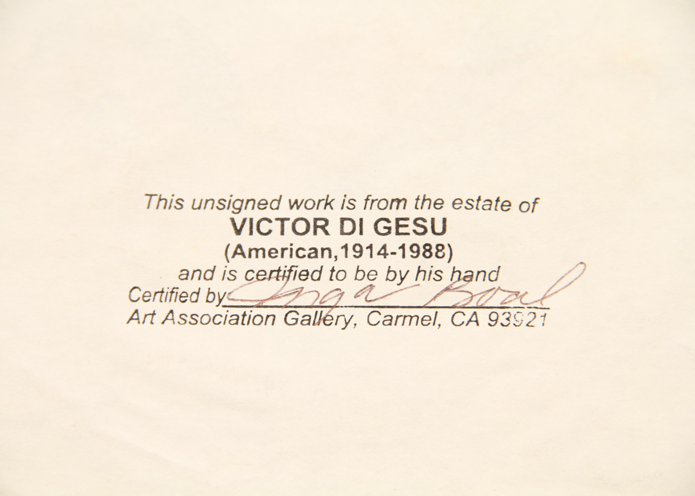 Victor Di Gesu Watercolor and Graphite Painting on Paper "Reclining Nude"