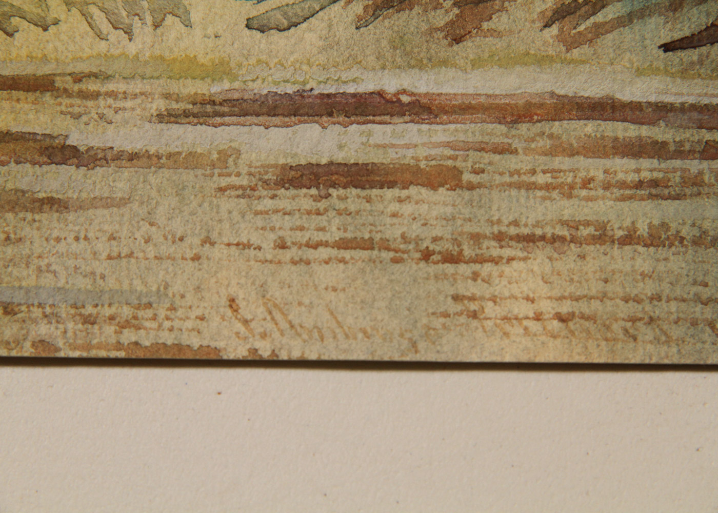 Watercolor Painting on Paper "English Landscape, 1901"