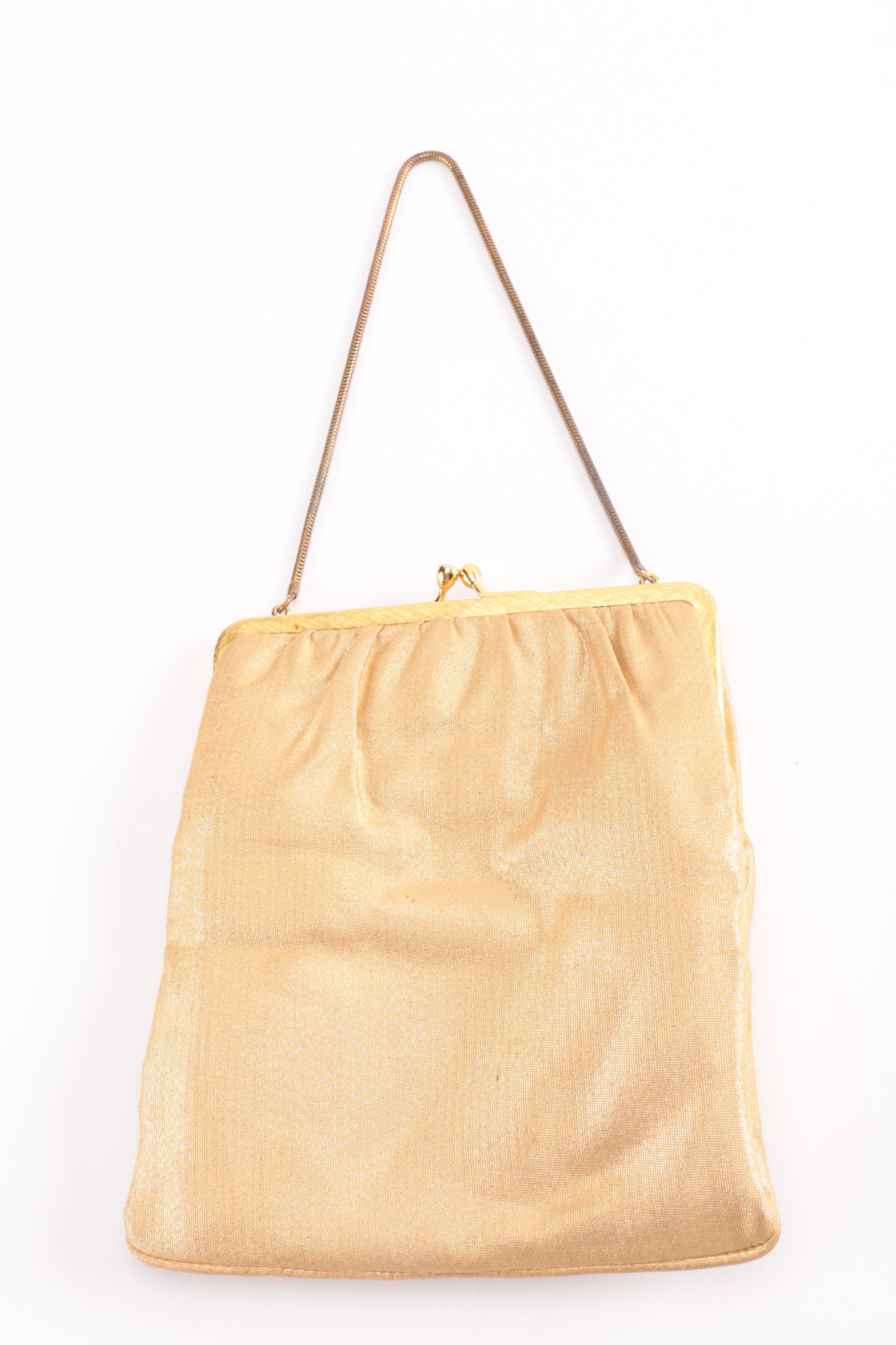 Gold tone Vintage Purses Including Whiting and Davis