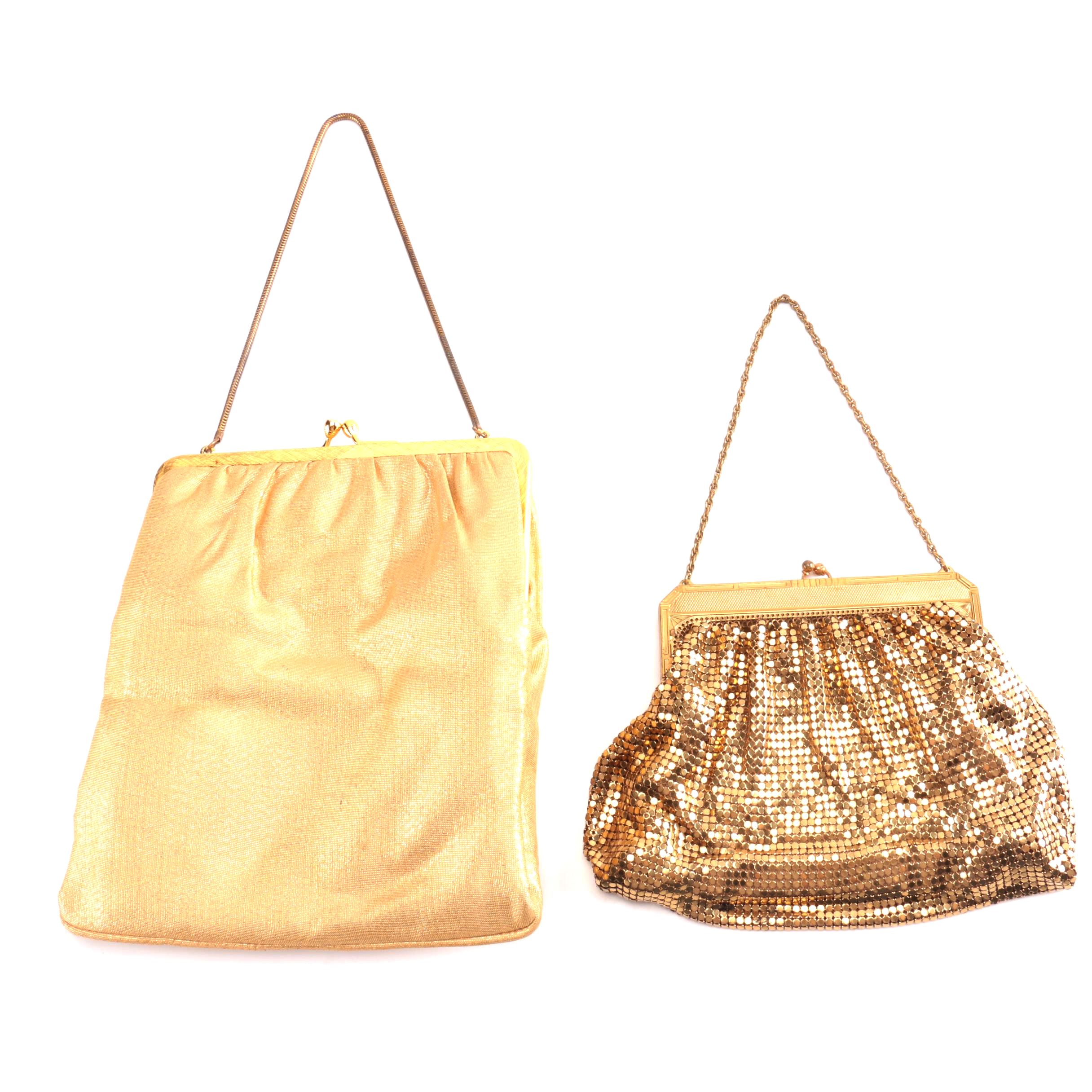 Gold tone Vintage Purses Including Whiting and Davis