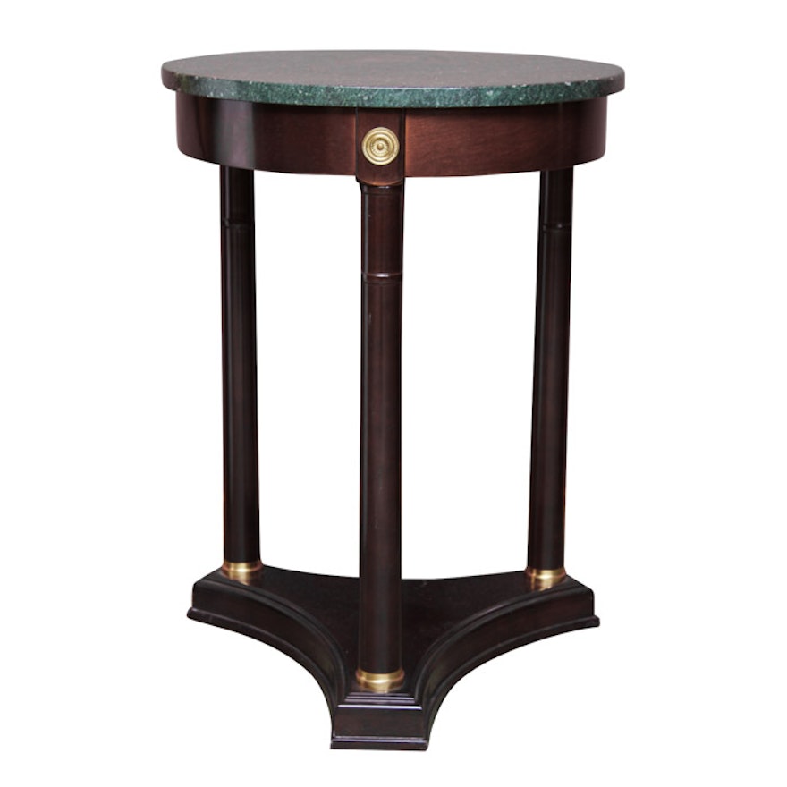 American Empire Inspired Marble Top Side Table