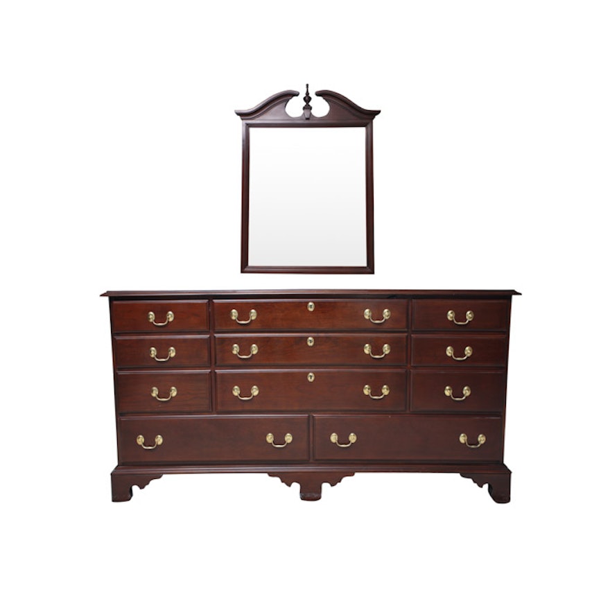 Chippendale Style Dresser With Mirror