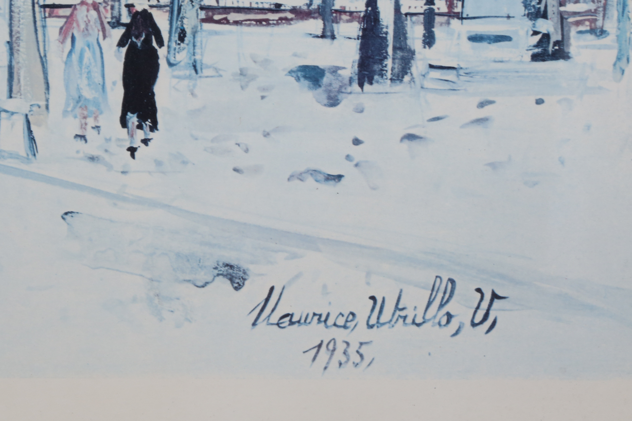 After M. Utrillo Giclee Print "Winter Street Scene In Tarbes"
