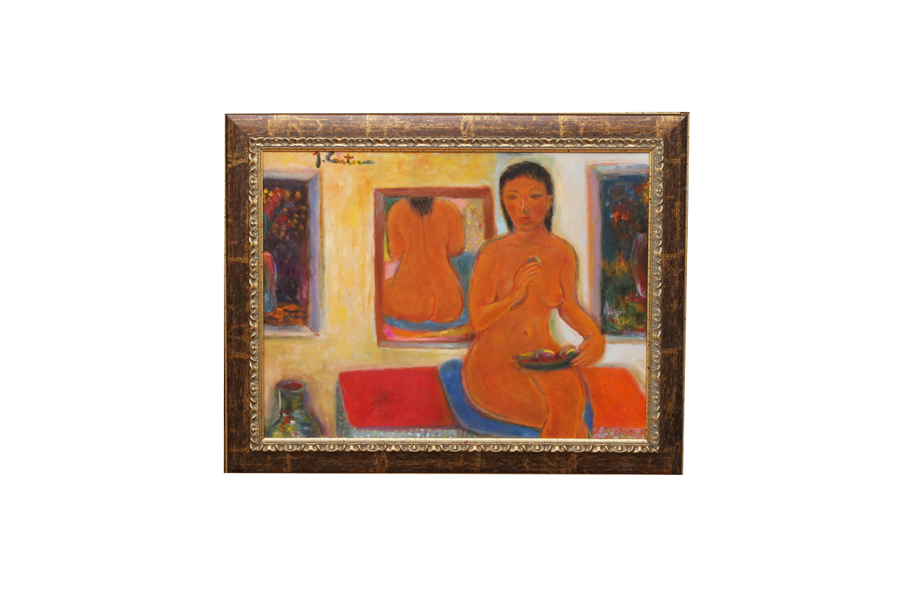 Signed Impressionist Style Oil Painting On Canvas