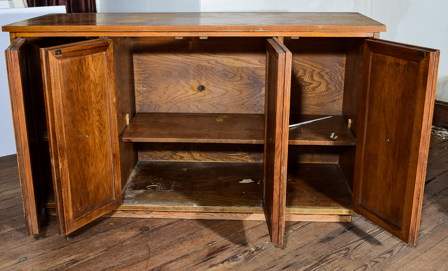 Mid-Century Credenza with Carved Doors