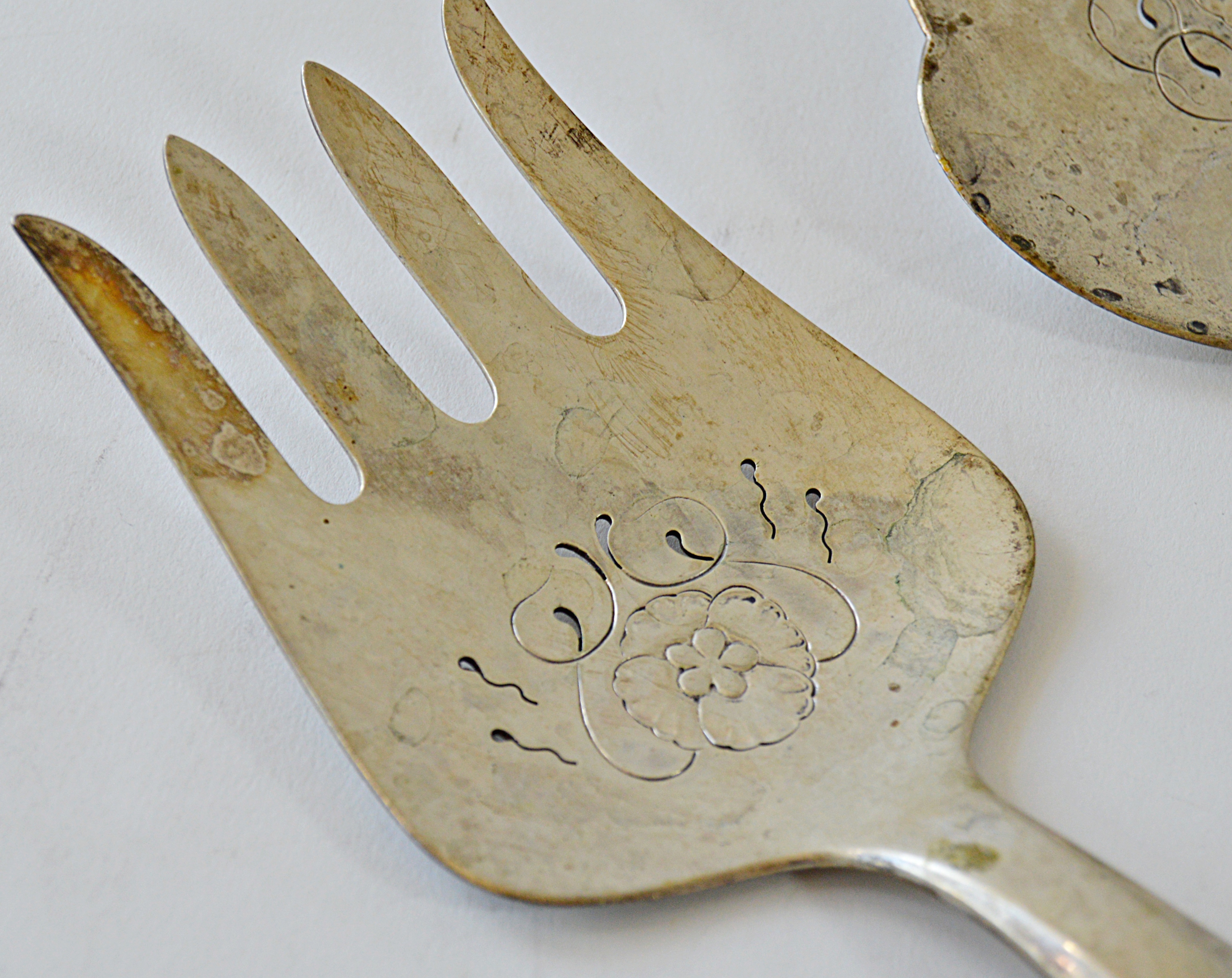 Georg Jensen Art Nouveau 830 Silver Fish Serving Set