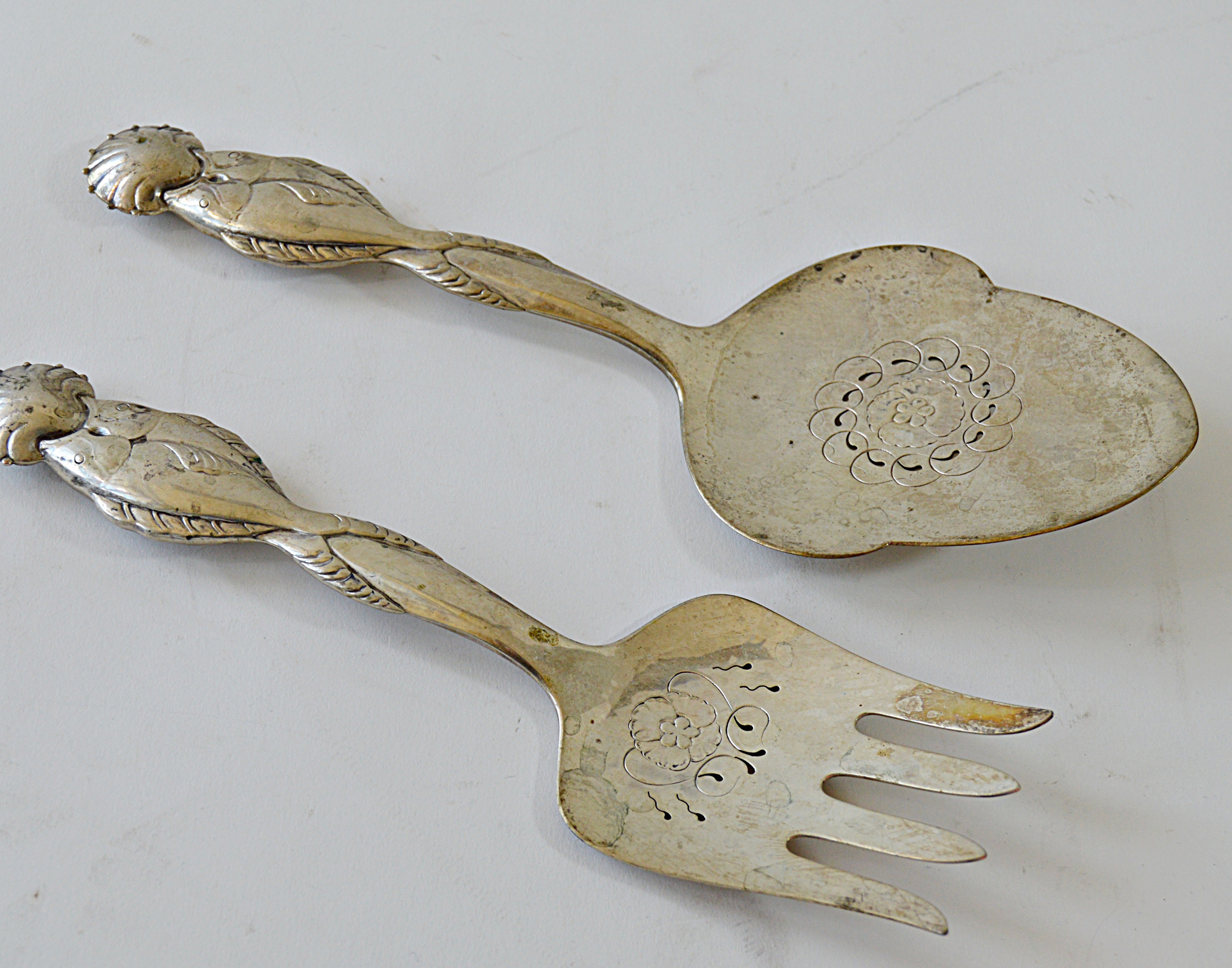 Georg Jensen Art Nouveau 830 Silver Fish Serving Set