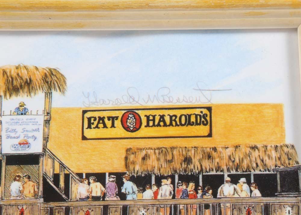 Becky Rodgers Stowe Limited Edition Offset Lithograph "Harold's on the Beach"