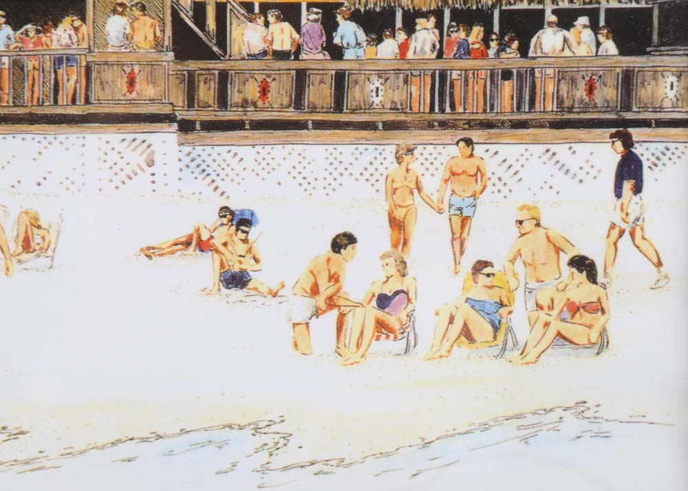 Becky Rodgers Stowe Limited Edition Offset Lithograph "Harold's on the Beach"