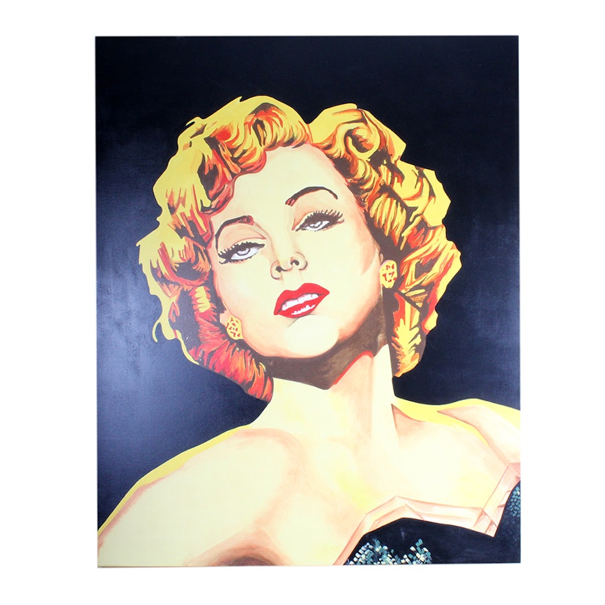 Original Acrylic on Canvas of Marilyn Monroe by David Thrasher