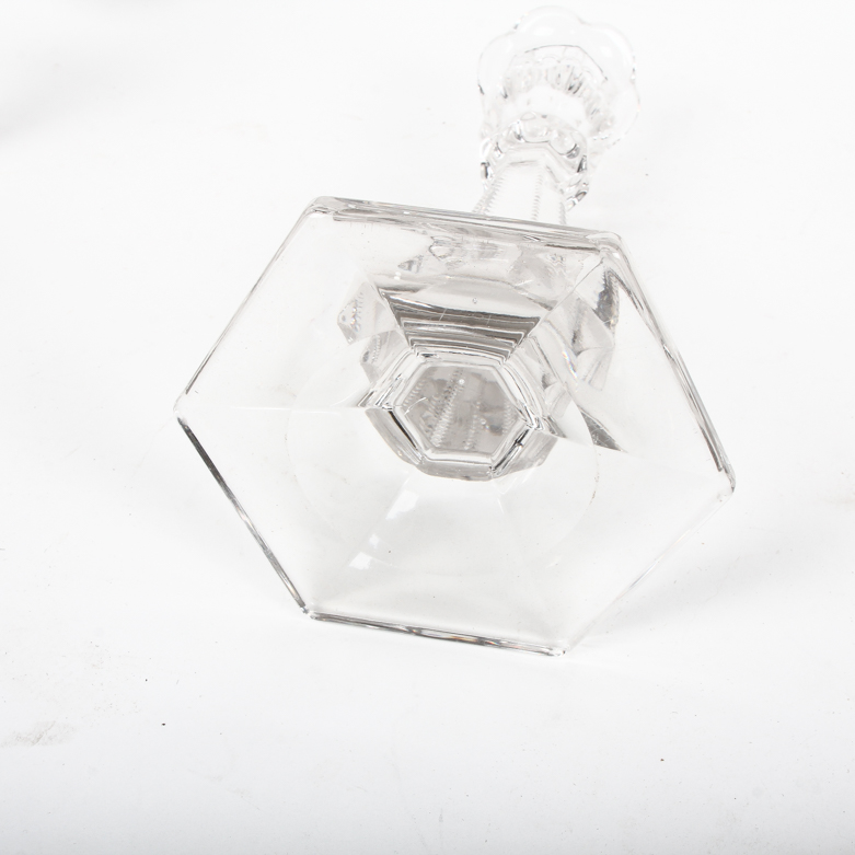 Baldwin and Miller Sterling Silver and Glass Candelabra