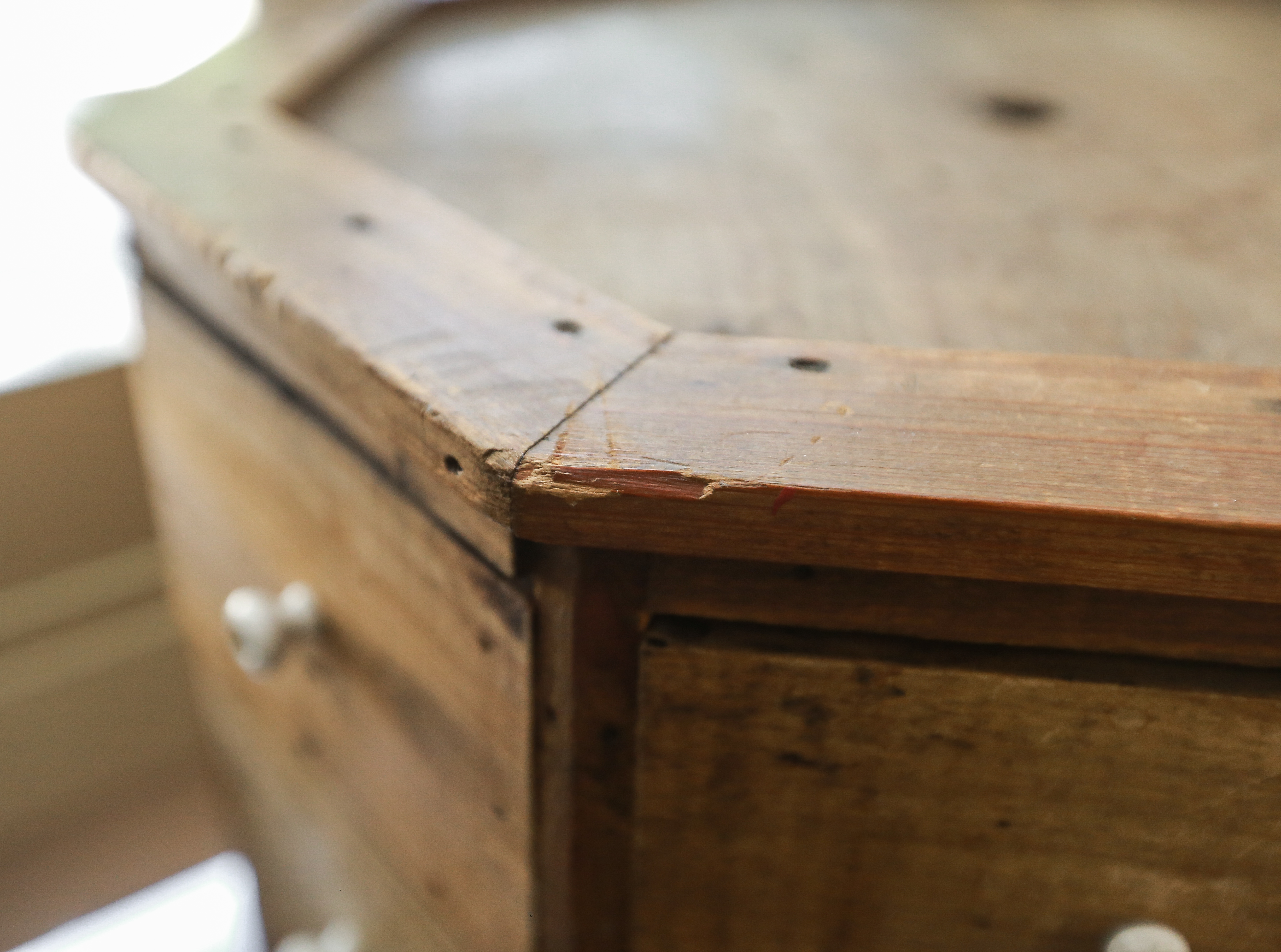 Antique Octagonal Rotating Hardware Cabinet