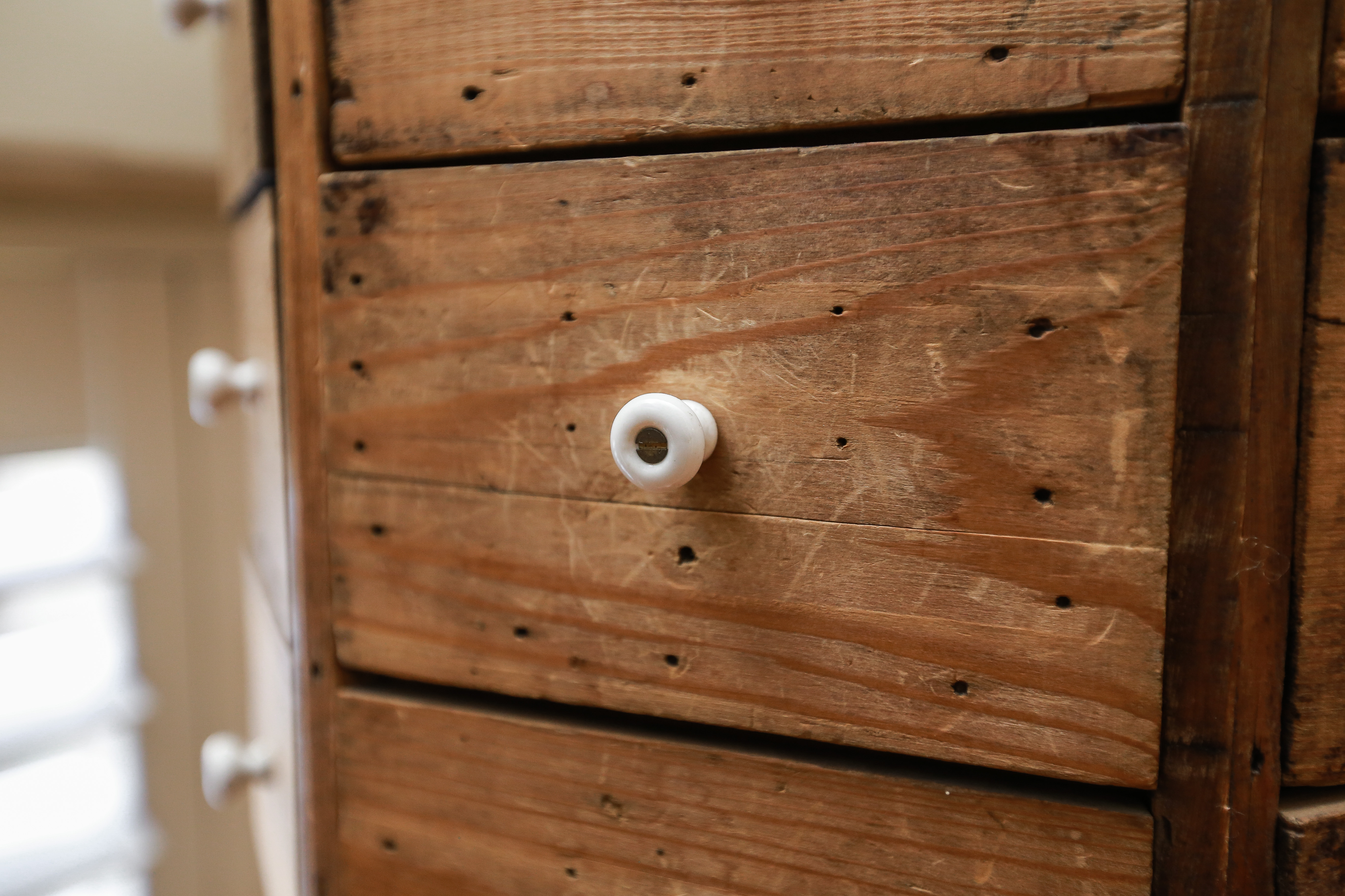 Antique Octagonal Rotating Hardware Cabinet