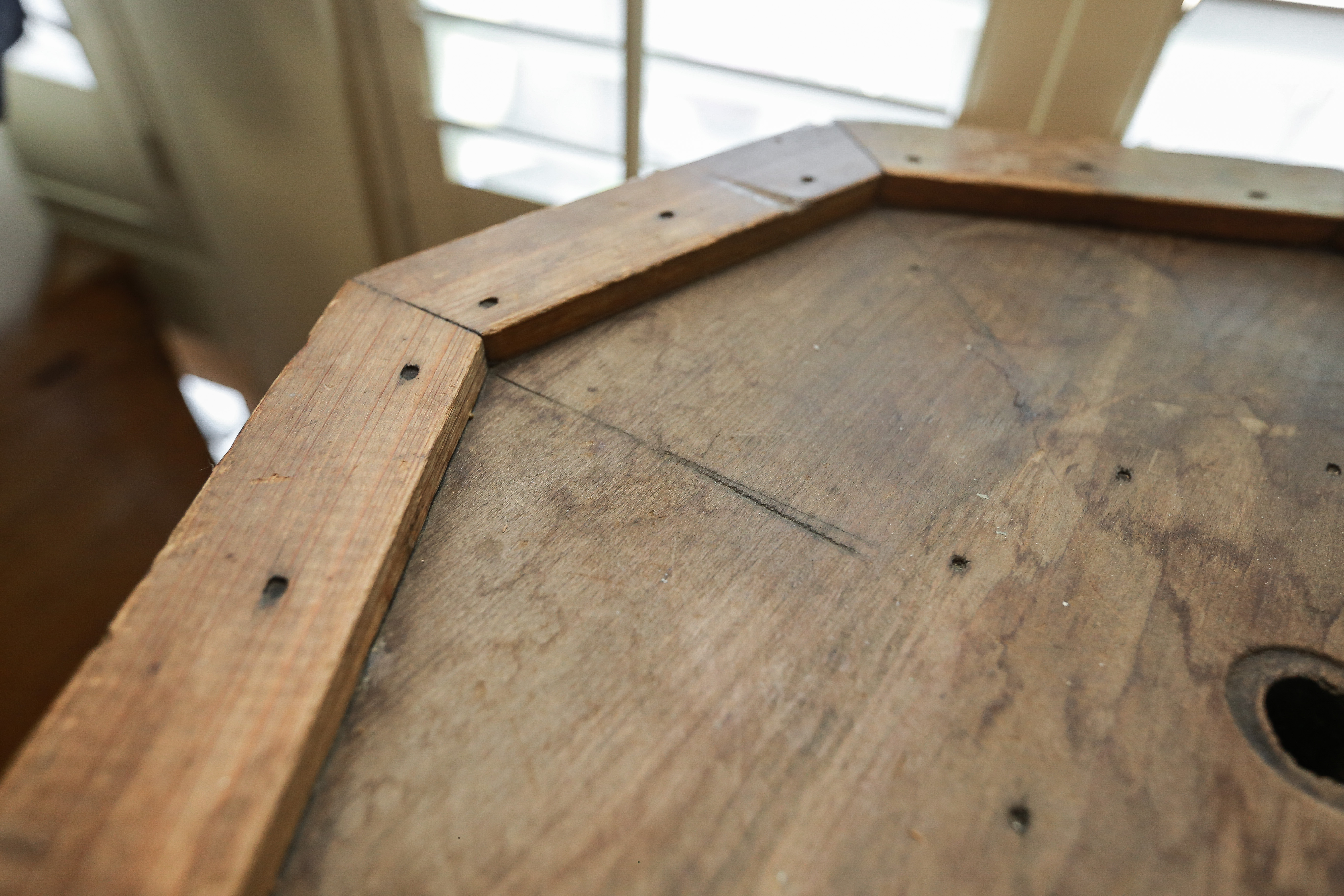 Antique Octagonal Rotating Hardware Cabinet