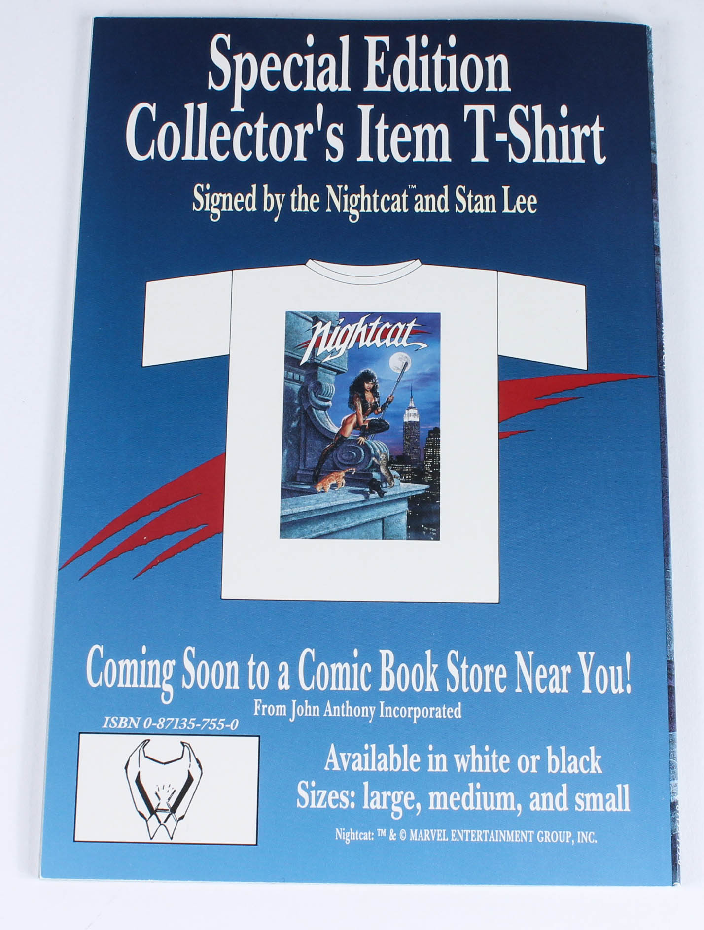 Marvel Premier Issue "Nightcat" Comic Book with Photographic Prints