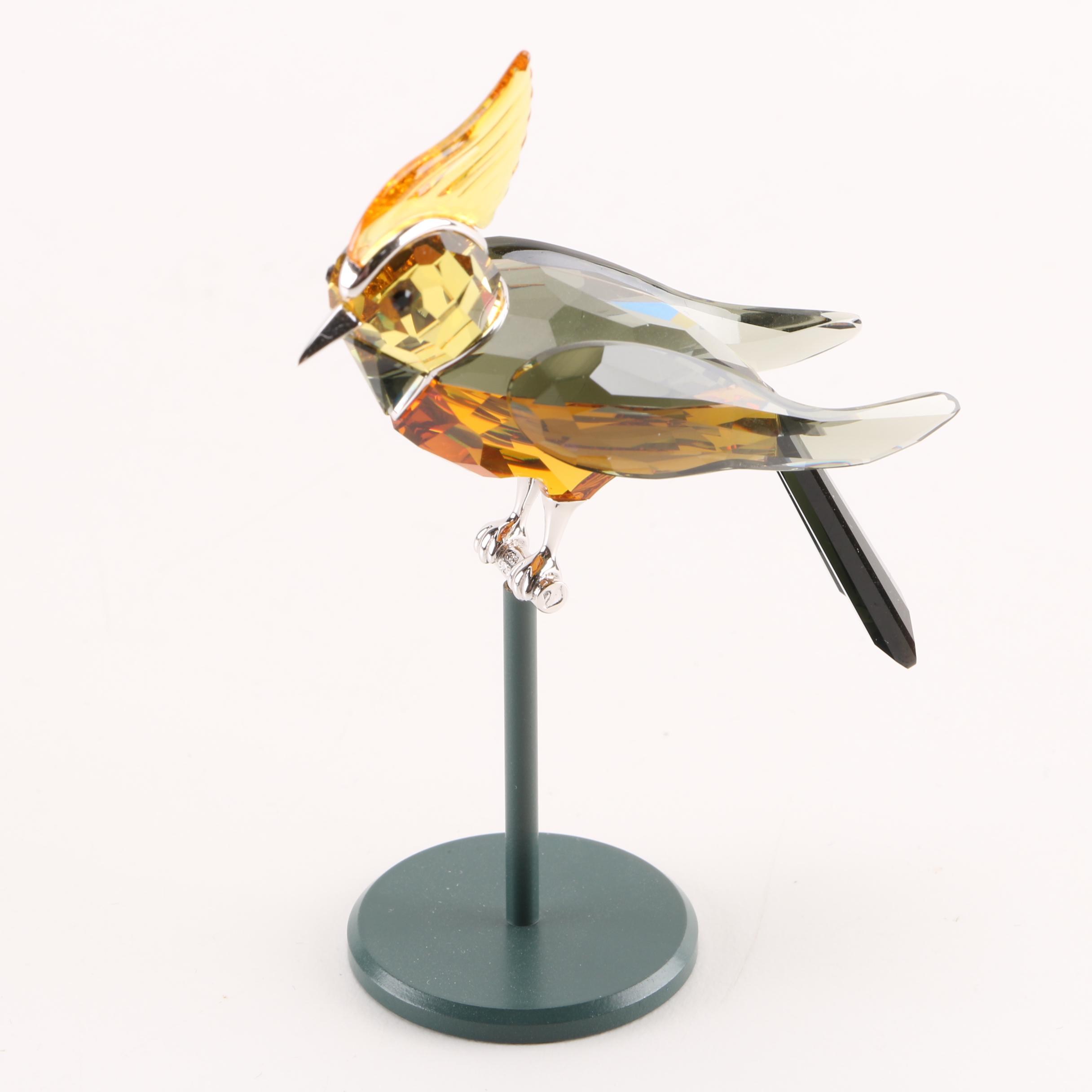 Swarovski Crystal Bird and Tulip Vase