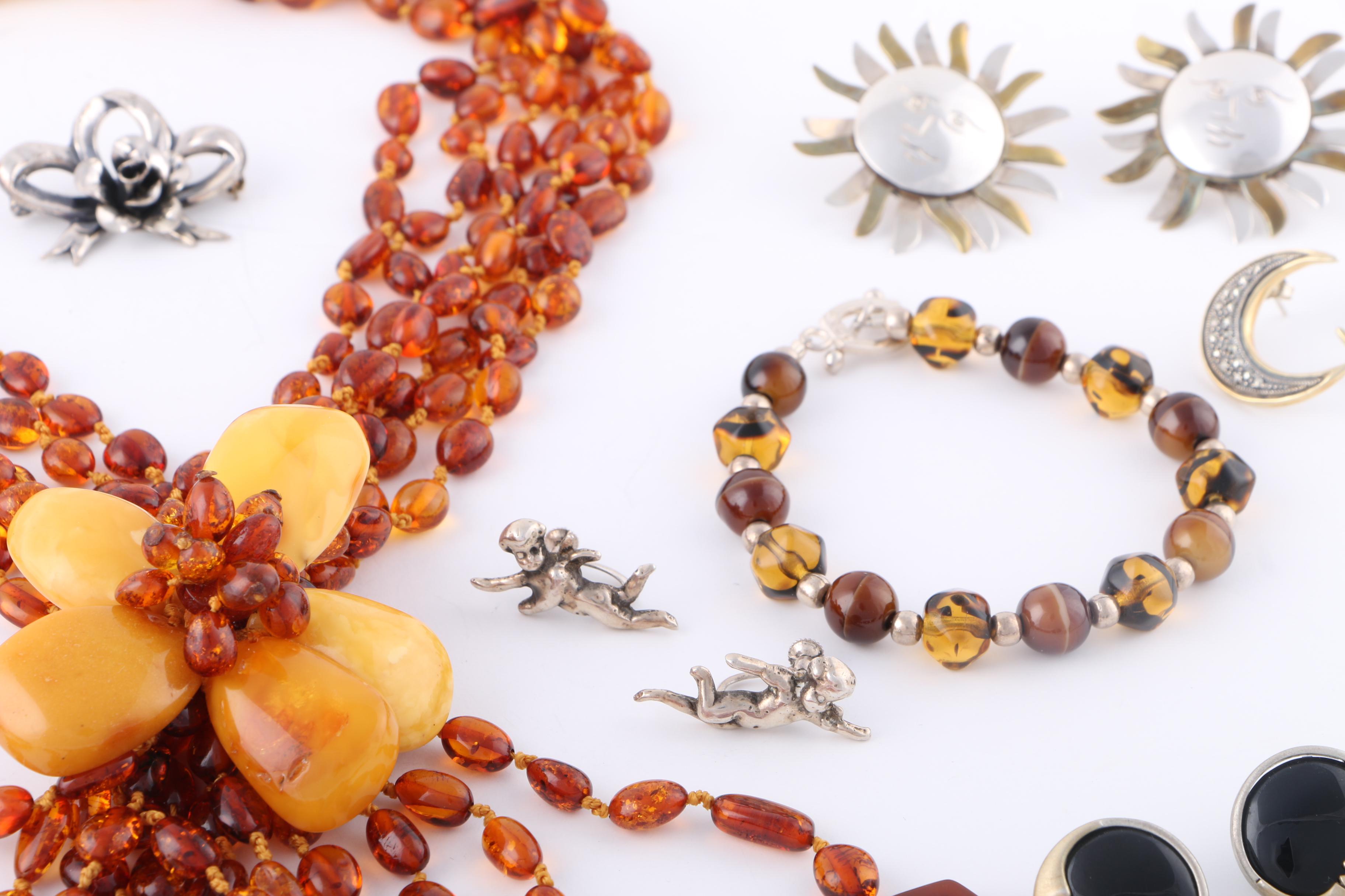 Sterling Silver and Beaded Costume Jewelry