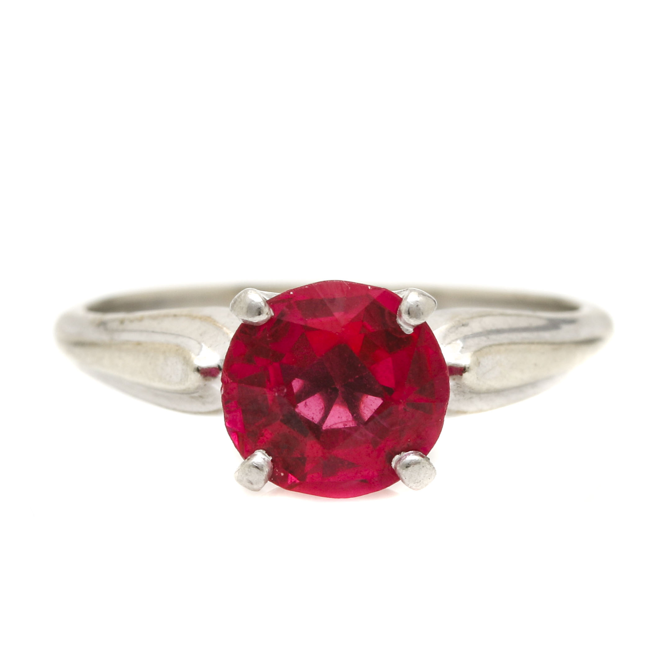 10K White Gold Ruby Ring