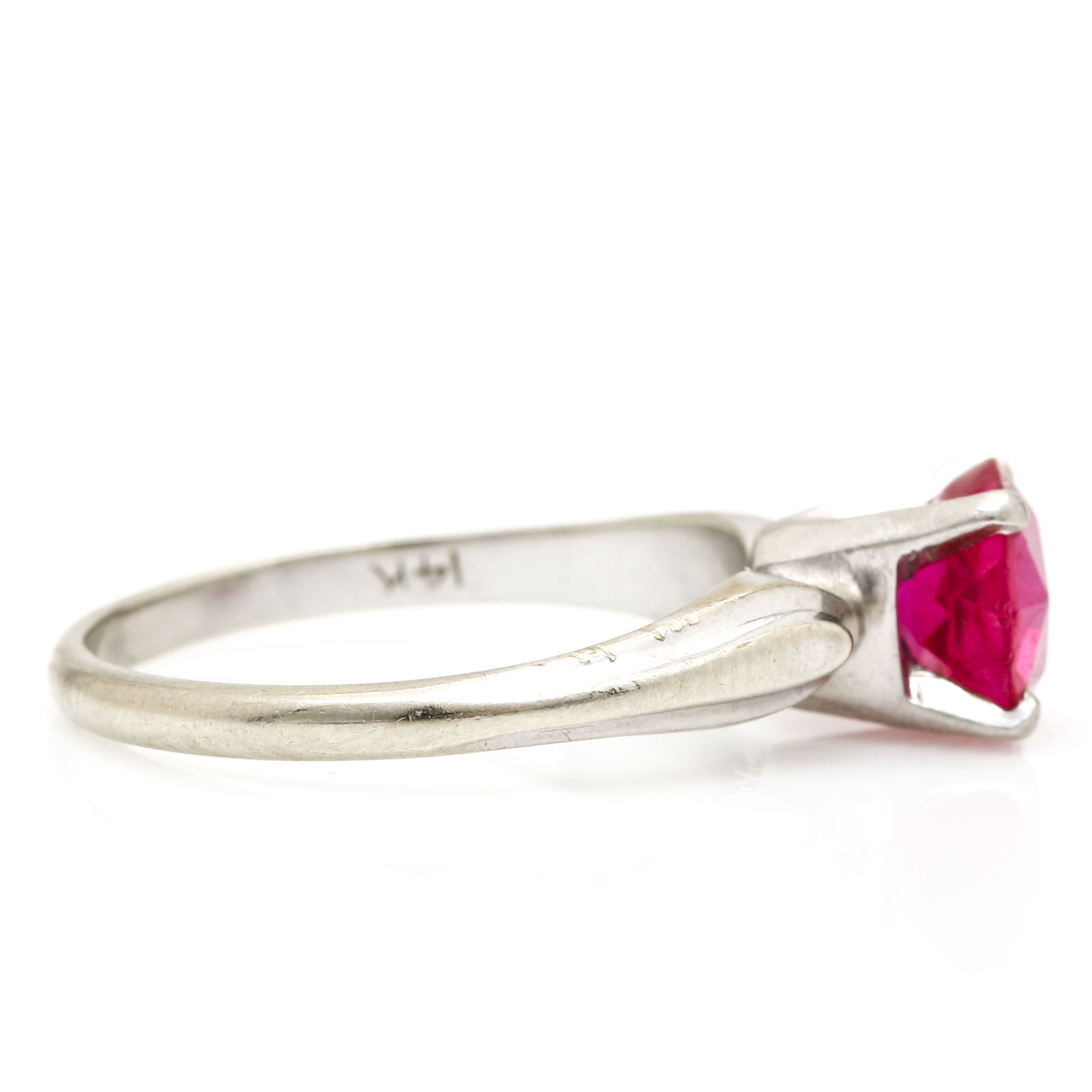 10K White Gold Ruby Ring