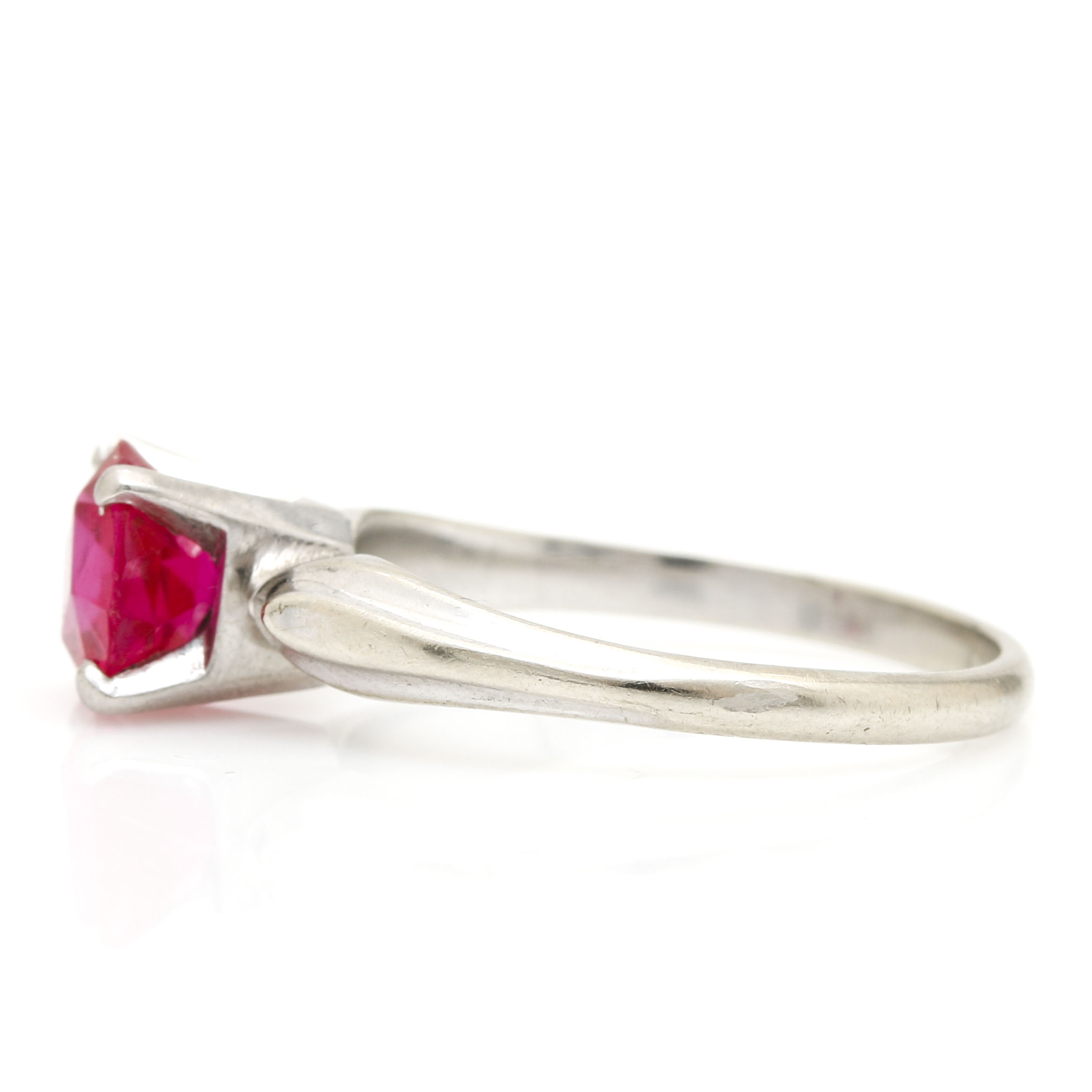 10K White Gold Ruby Ring
