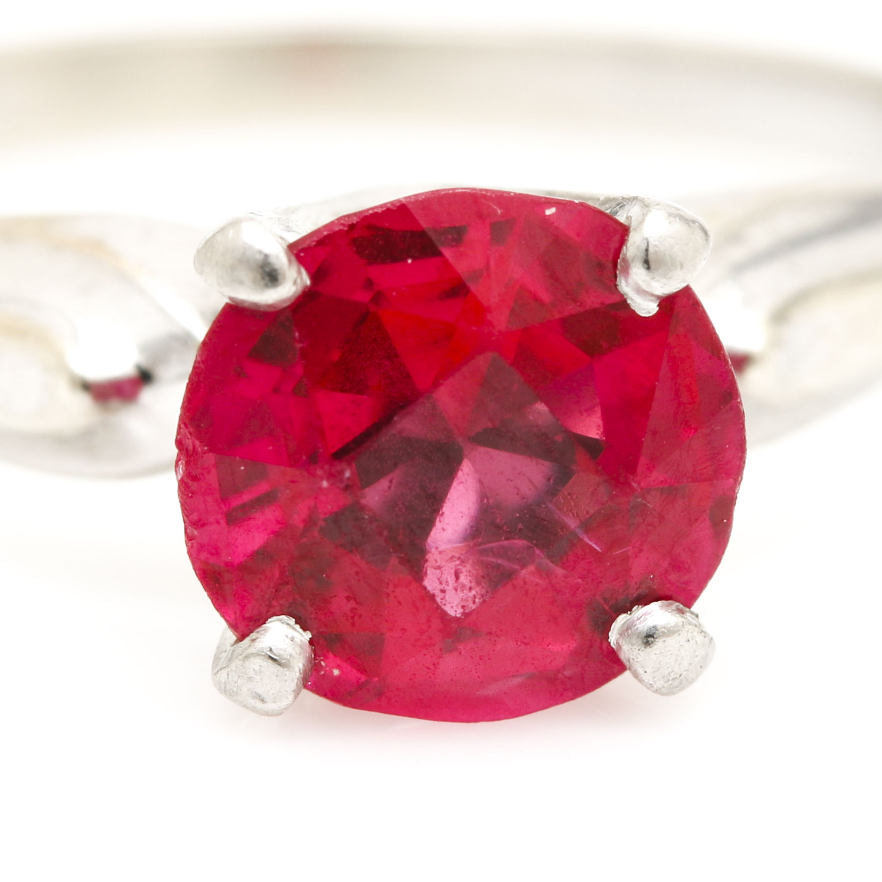 10K White Gold Ruby Ring