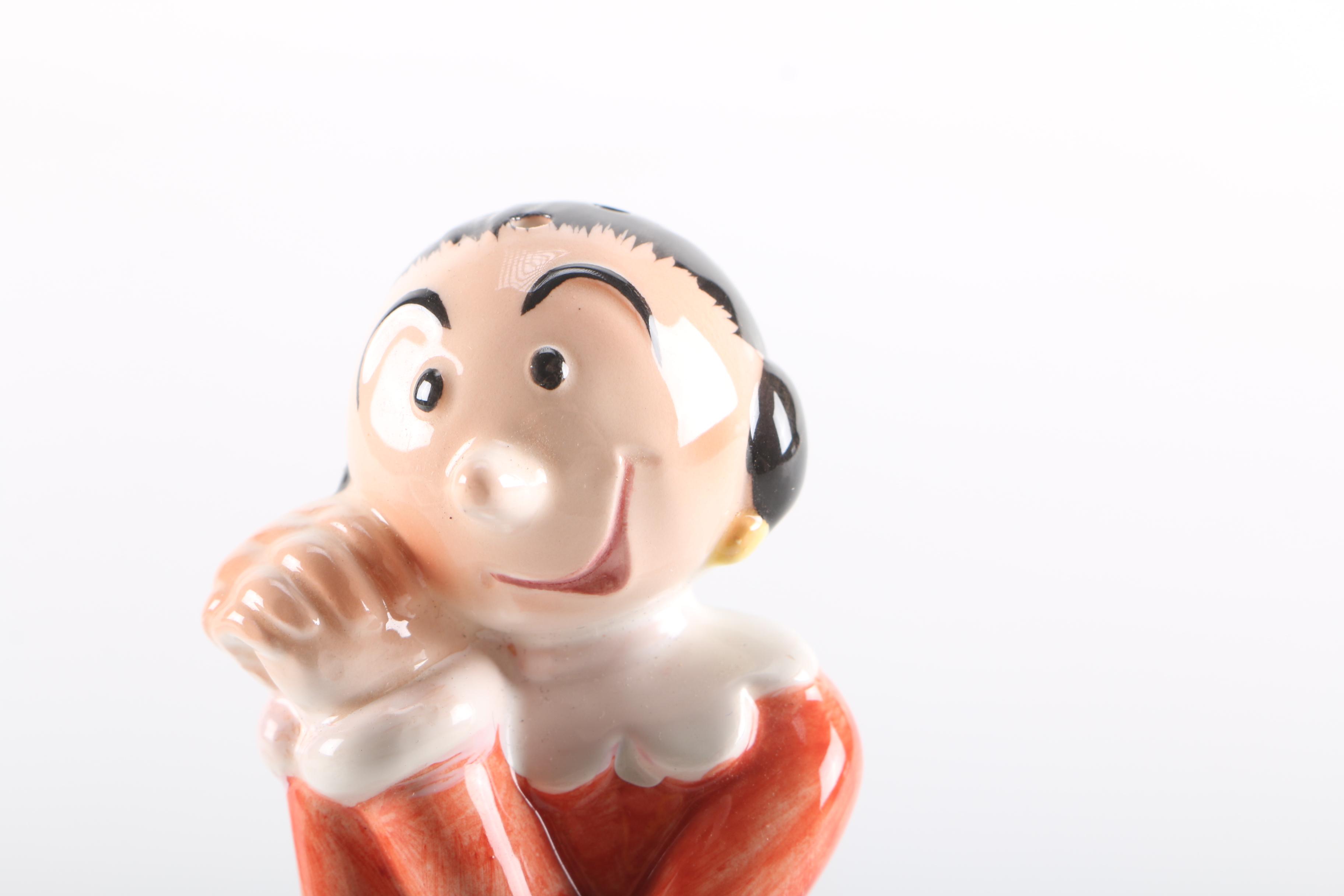 Vintage Vandor Imports Ceramic "Popeye" and "Olive Oyl" Salt and Pepper Shakers