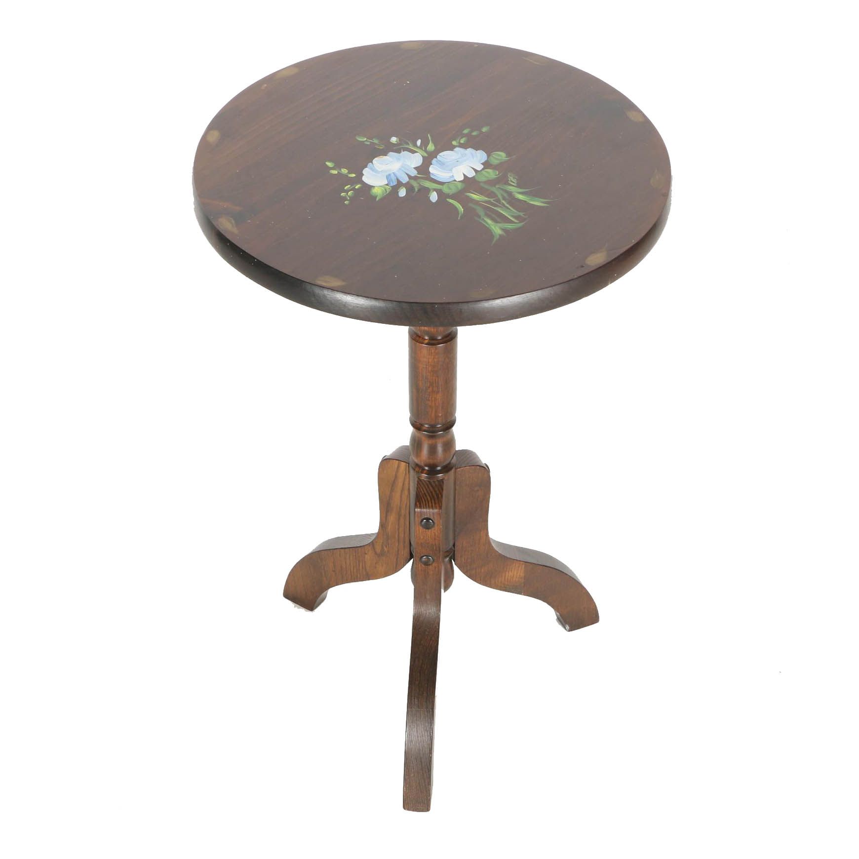 Vintage Hand-Painted Tilt-Top Candlestand