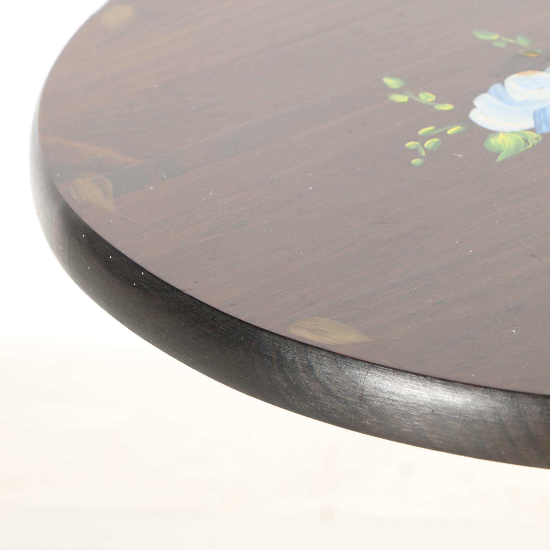 Vintage Hand-Painted Tilt-Top Candlestand