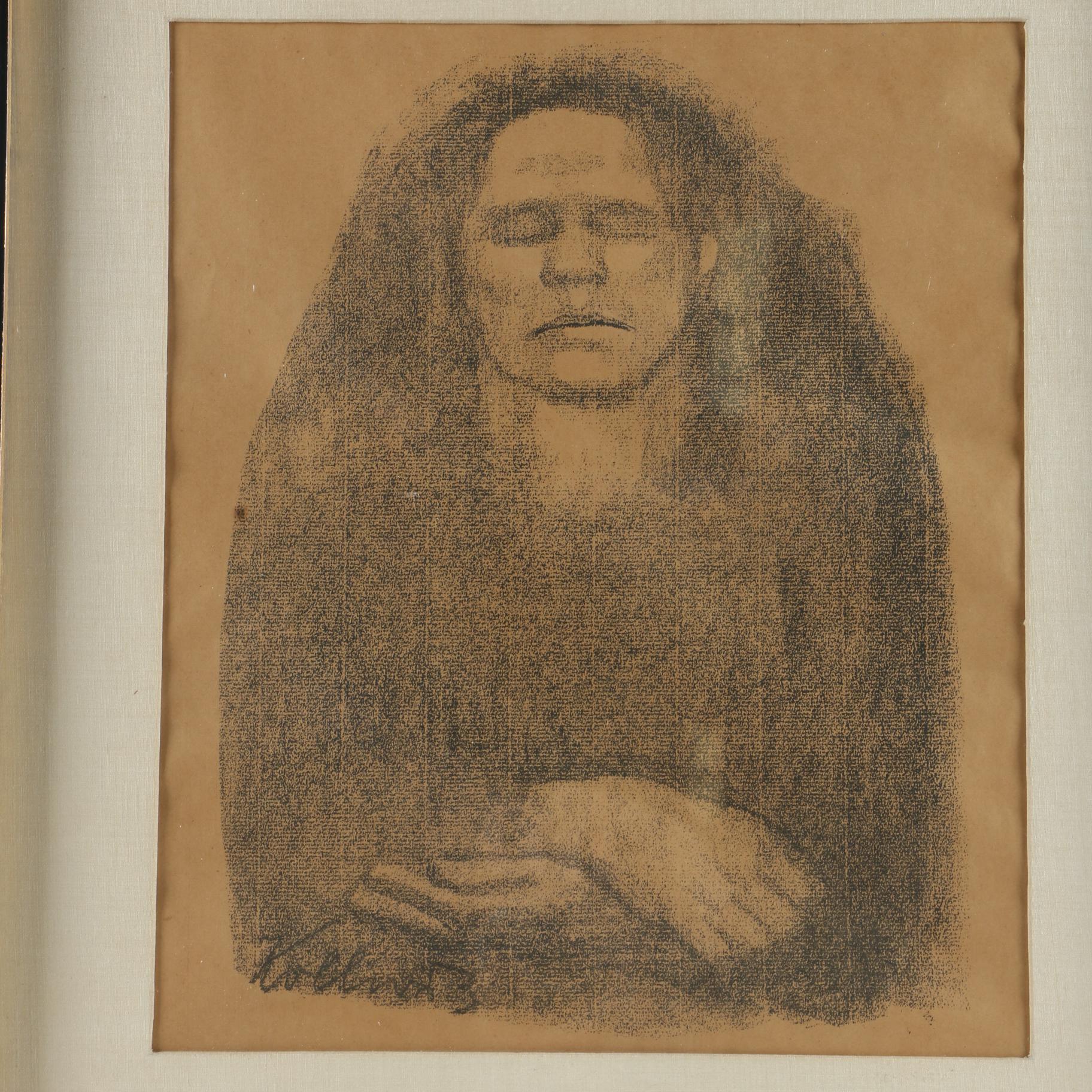 Käthe Kollwitz Lithograph of "Das Bangen"