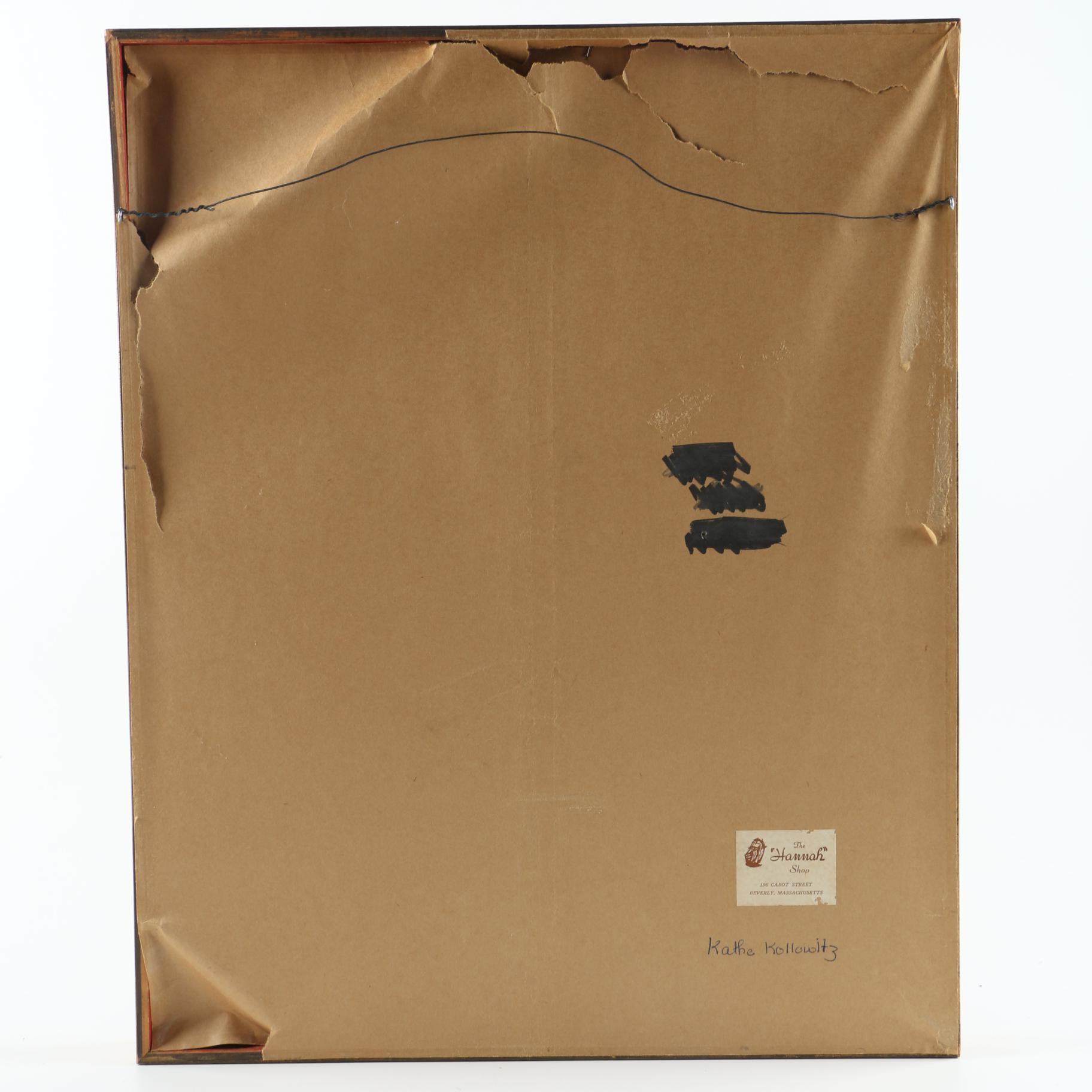 Käthe Kollwitz Lithograph of "Das Bangen"