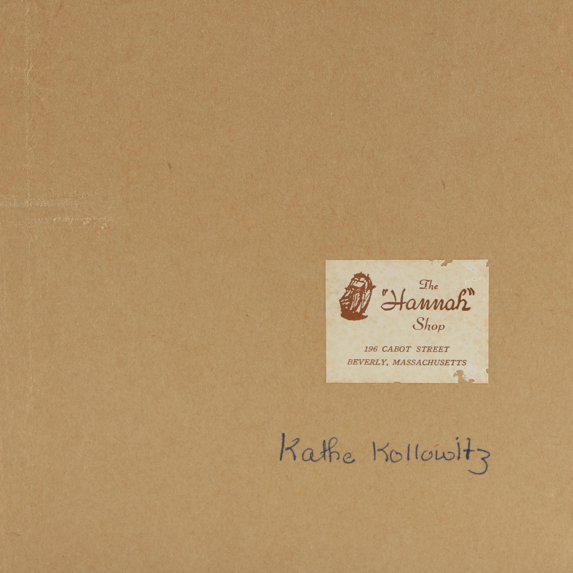 Käthe Kollwitz Lithograph of "Das Bangen"