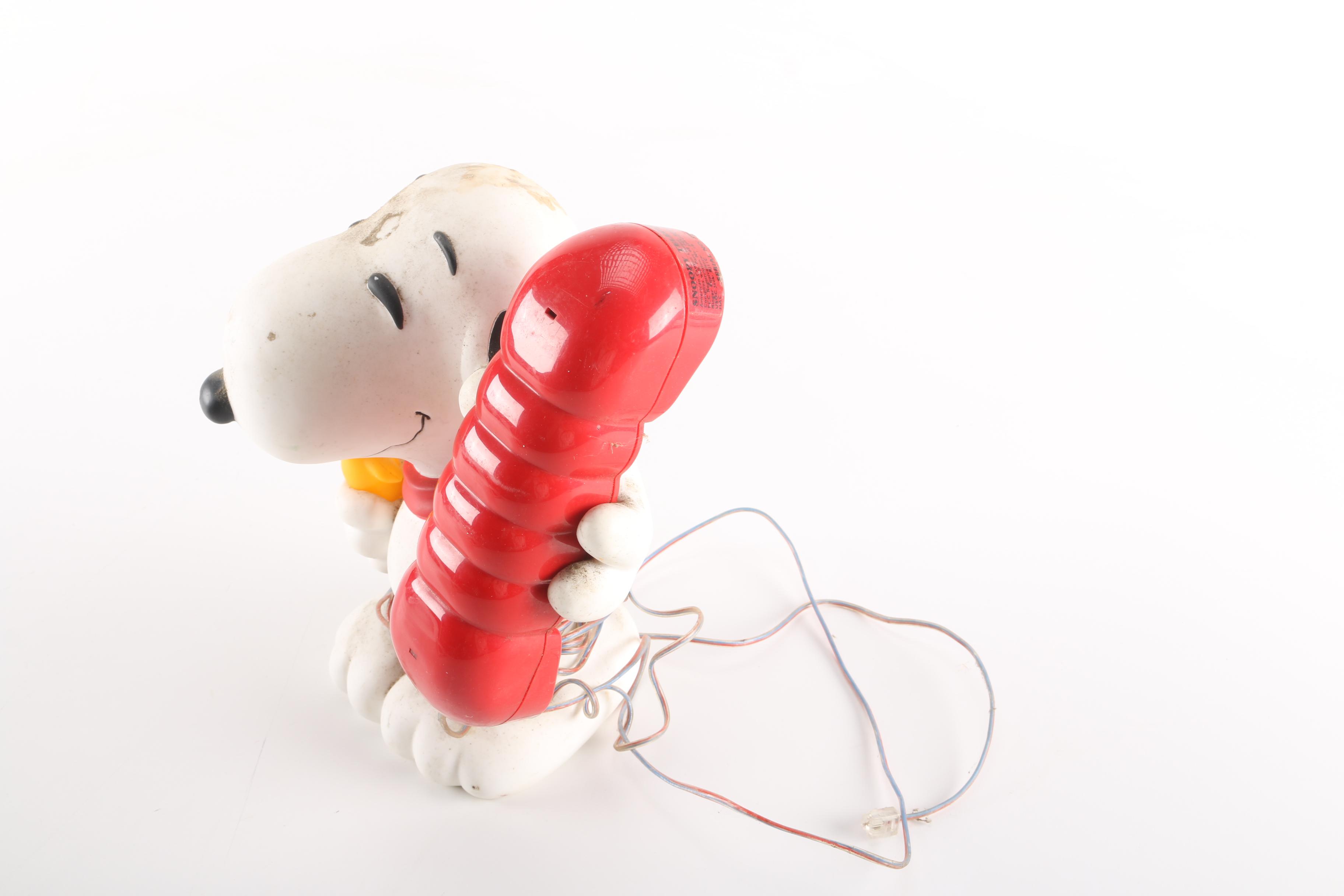 Vintage Snoopy Toy Phone, Coin Bank Phone and Other Items