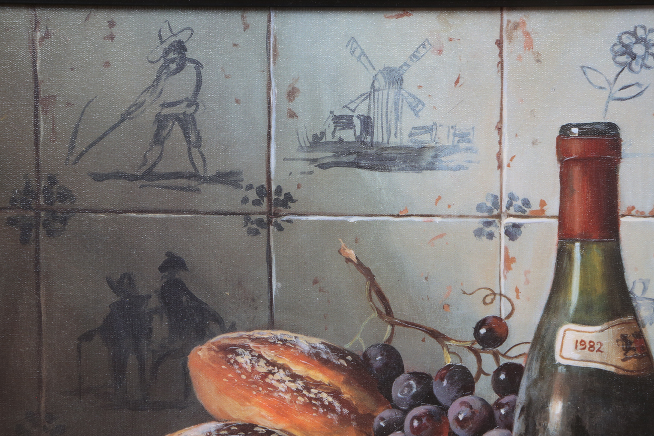 Raymond Campbell Giclee Print On Canvas "A Fine Meal"