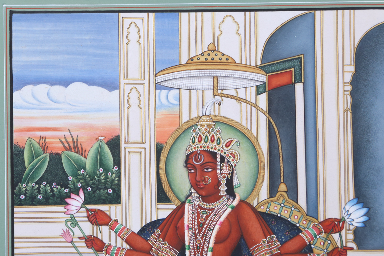 Indonesian Inspired Serigraph With Hand Painted Details