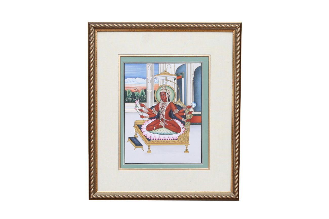 Indonesian Inspired Serigraph With Hand Painted Details