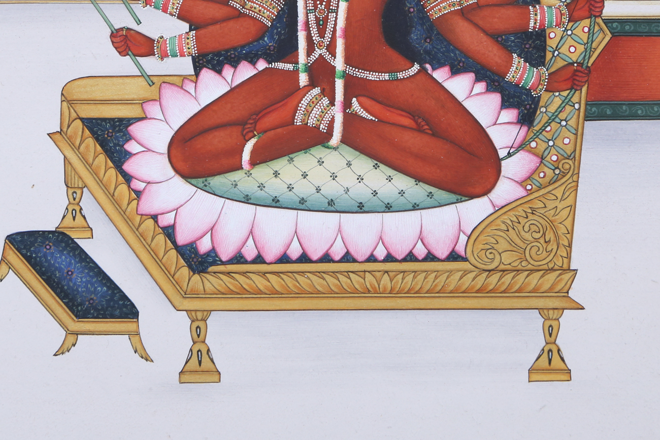 Indonesian Inspired Serigraph With Hand Painted Details