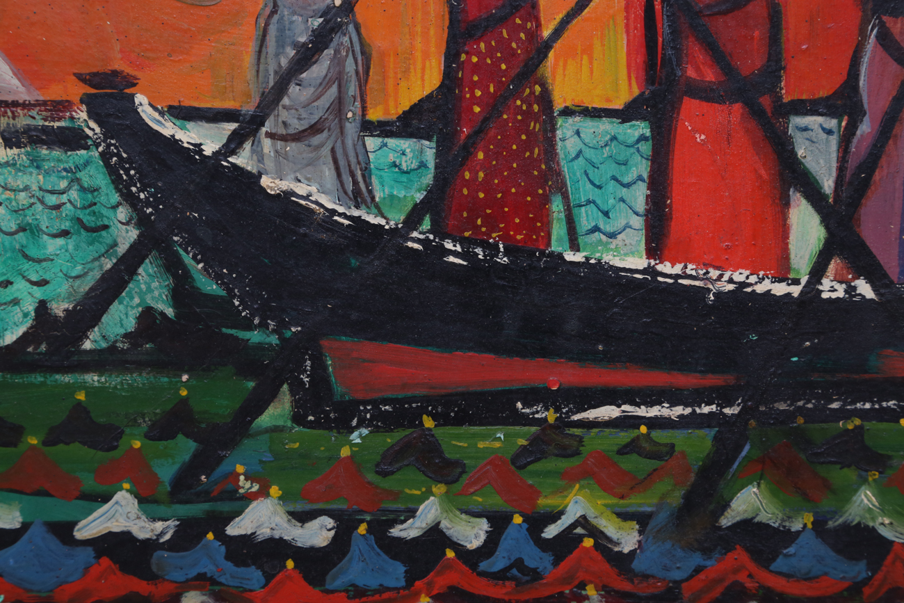 Nahum Tschacbasov Original Oil Painting "Women In The Boat"