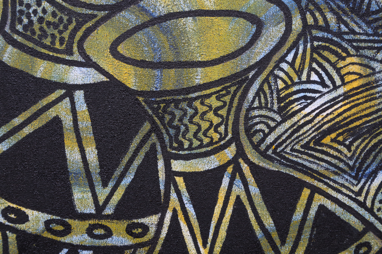 O. Adeniyi African Inspired Acrylic Painting On Canvas